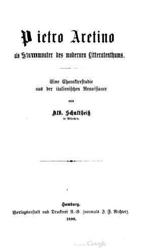 ﻿Pietro Aretino به عنوان پیشرو جذابیت ادبی مدرن. یک مطالعه شخصیتی از رنسانس ایتالیایی