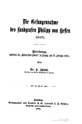﻿دستگیری Landgrave فیلیپ فون هسن (1547). سخنرانی ، که در 