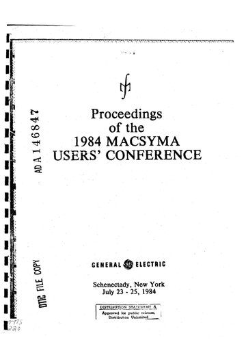 ﻿مجموعه مقالات کنفرانس کاربران MacSyma 1984