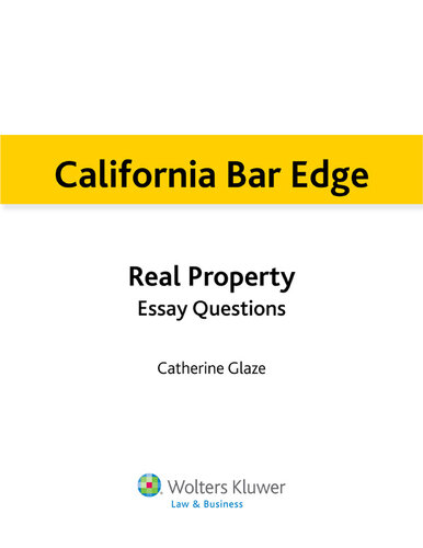 ﻿California Bar Edge: سوالات مقاله املاک و مستغلات کالیفرنیا برای آزمون نوار
