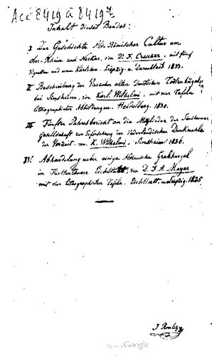 ﻿در مورد تاریخ فرهنگ رومی باستان [فرهنگ] بر روی راین فوقانی و نکر با پیشنهادی برای تحقیقات بیشتر