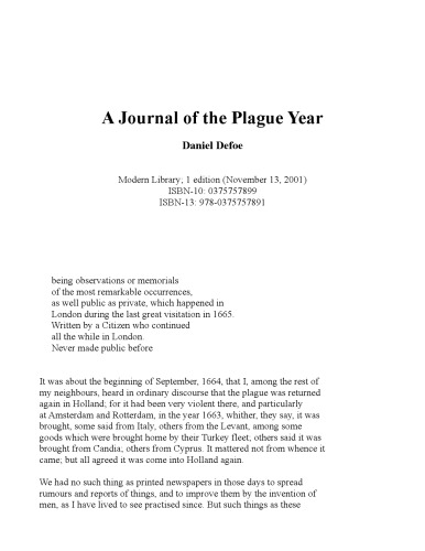 مجله سال طاعون (کلاسیک های مدرن کتابخانه)