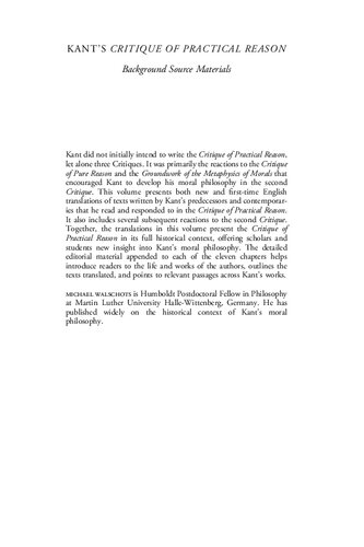 ﻿نقد کانت از مواد منبع پس زمینه دلیل عملی (متون فلسفی کمبریج در متن)