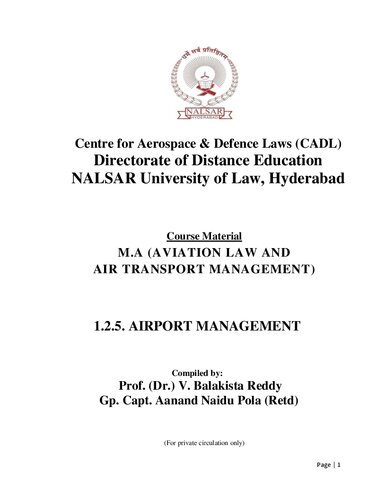 ﻿M.A (قانون حمل و نقل هوایی و مدیریت حمل و نقل هوایی) - 1.2.5. مدیریت فرودگاه