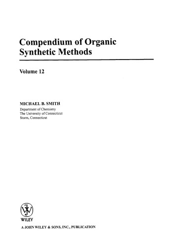 مجموعه ای از روش های مصنوعی آلی (دوره 12)