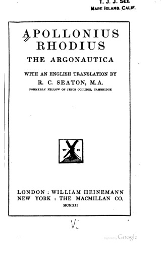Apollonius Rhodius: Argonautica (کتابخانه کلاسیک شماره 1 لوئب)