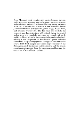 شعر به عنوان یک حرفه و یک هنر در انگلیس ، 1730-1830