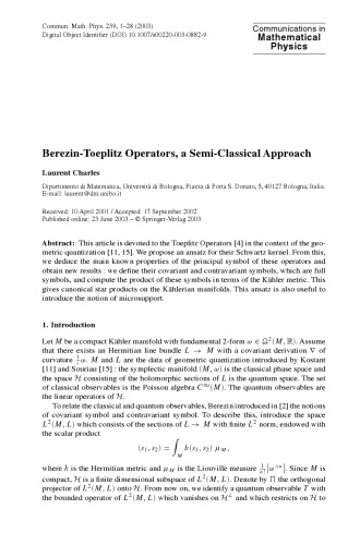 ارتباطات در فیزیک ریاضی - دوره 239