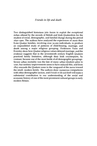 ﻿دوستان در زندگی و مرگ: کواکرهای بریتانیایی و ایرلندی در گذار جمعیتی