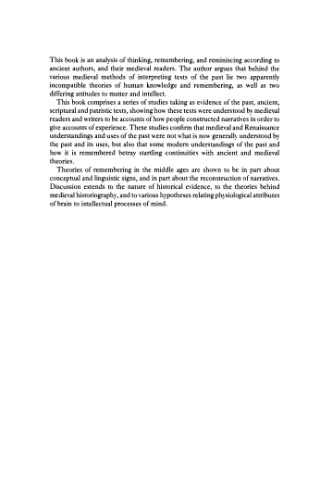 ﻿خاطرات باستان و قرون وسطی: مطالعاتی در بازسازی گذشته