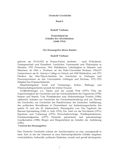 تاریخ آلمان ، جلد ششم - آلمان در عصر مطلق گرایی (763-1648)