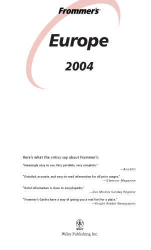 ﻿Frommer's Europe 2004