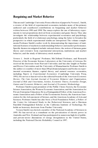 چانه‌زنی و رفتار بازار: مقالاتی در اقتصاد تجربی