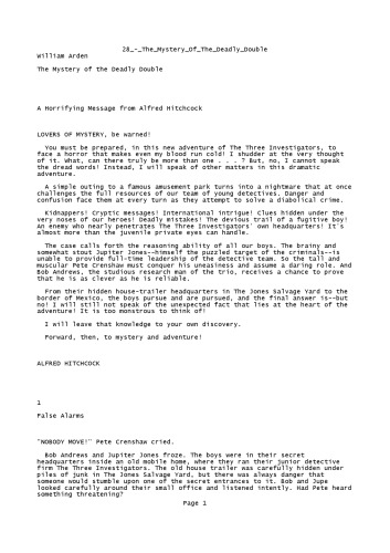 ﻿Mystery of the Deadly Double (سریال رمز و راز سه محقق، شماره 28)