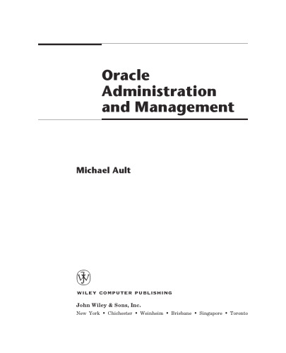 مدیریت و مدیریت Oracle9i