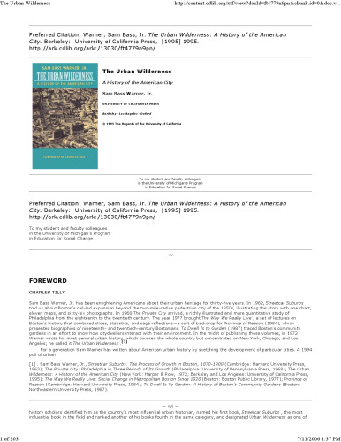 بیابان شهری: تاریخچه ای از شهر آمریکا (کلاسیک در تاریخ شهری ، 5)