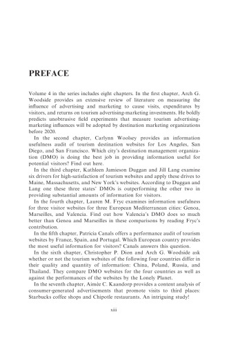 ﻿معیارهای عملکرد بازاریابی و گردشگری گردشگری و ممیزی سودمندی وب سایت های مقصد: جلد 4 (پیشرفت ها در تحقیقات فرهنگ، گردشگری و هتلداری)