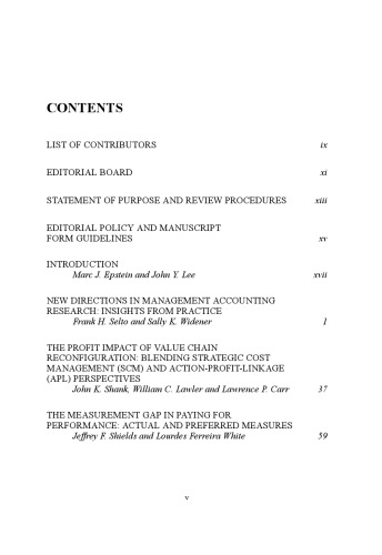 پیشرفت در حسابداری مدیریت، دوره 12 (پیشرفت در حسابداری مدیریت)