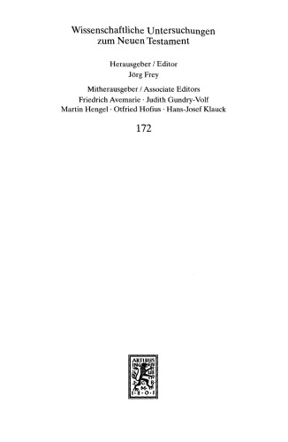 Philo and Testament New: درک متقابل: اولین سمپوزیوم بین المللی در مورد Corpus Judaeo-Hellenisticum (WUNT)