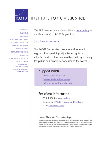 سرپوش گذاشتن بر جوایز غیر اقتصادی در محاکمات مربوط به نارسایی پزشکی: احکام هیئت منصفه کالیفرنیا تحت میکرو (مونوگرافی شرکت رند)