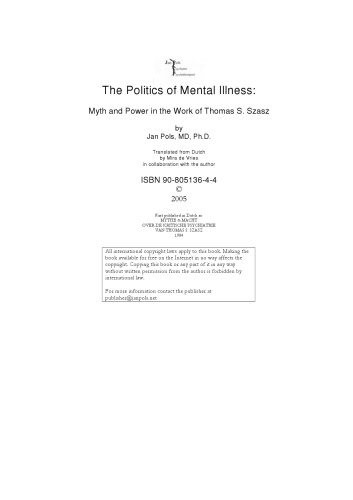﻿سیاست بیماری روانی: اسطوره و قدرت در کار توماس اس.