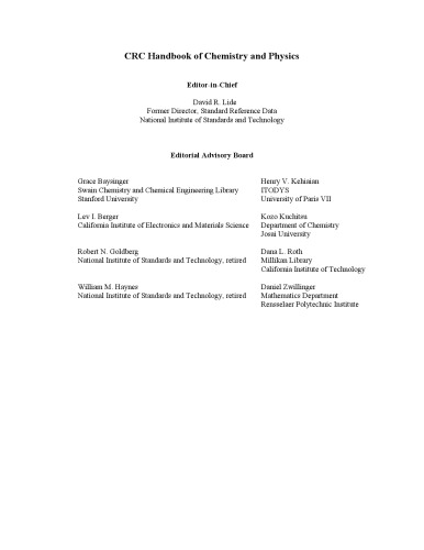 ﻿CRC Handbook of Chemistry and Physics، ویرایش 89