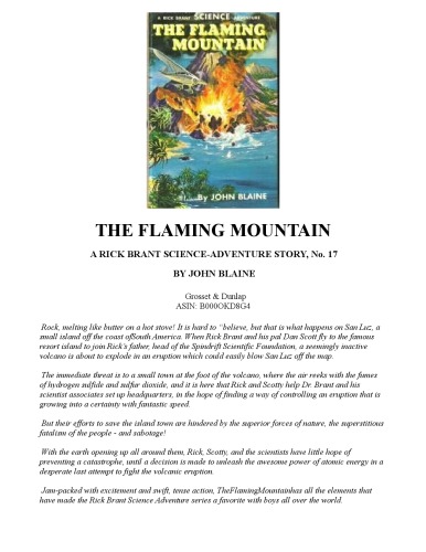 The Flaming Mountain (ماجراجویی علوم 17 ریک برانت) # 17