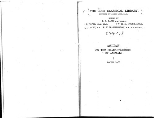 در مورد خصوصیات حیوانات ، جلد اول ، کتاب 1-5