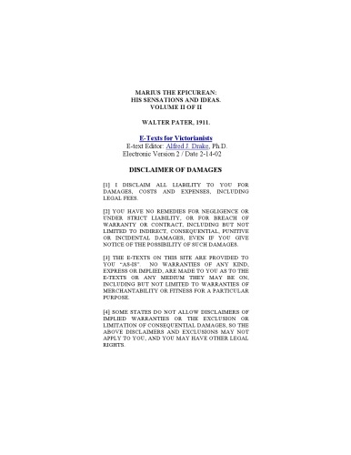 ﻿ماریوس اپیکوری: احساسات و ایده های او (جلد 2)