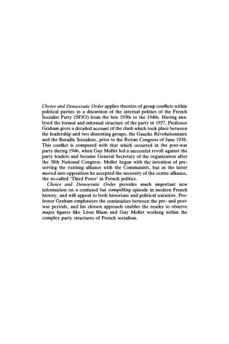 انتخاب و نظم دموکراتیک: حزب سوسیالیست فرانسه، 1937-1950