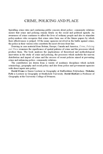 جرم ، پلیس و مکان: مقالاتی در جرم شناسی محیط زیست