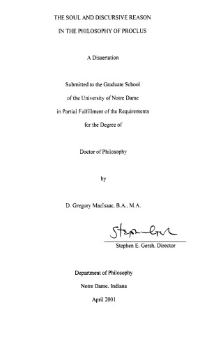 روح و استدلال گفتمان در فلسفه Proclus