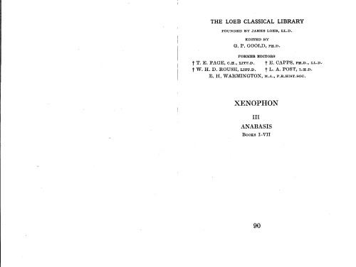 ﻿Xenophon: Anabasis Books i-vii