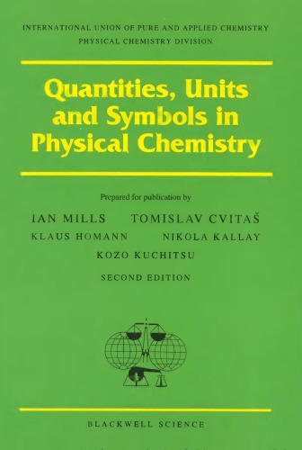 ﻿مقادیر ، واحدها و نمادها در شیمی فیزیک (اتحادیه بین المللی شیمی خالص و کاربردی)