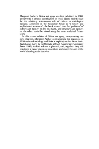 فرهنگ و آژانس: محل فرهنگ در تئوری اجتماعی