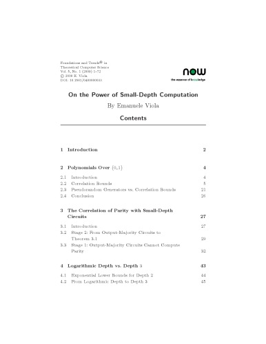 قدرت محاسبات با عمق کوچک (مبانی و روندها در علوم نظری رایانه)