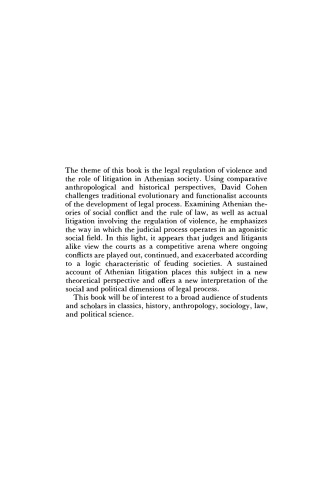 قانون ، خشونت و اجتماع در آتن کلاسیک (مضامین اصلی در تاریخ باستان)