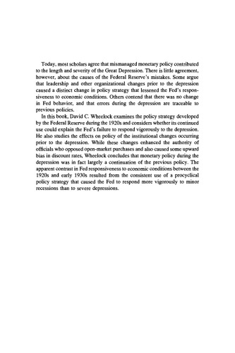 استراتژی و سازگاری سیاست پولی فدرال رزرو ، 1924–1933