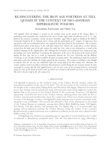 کشف دوباره قلعه عصر آهن در تل قدادی در زمینه سیاست های امپریالیستی نئو آشوری
