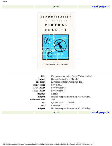 ارتباطات در عصر واقعیت مجازی (سری ارتباطات Routledge)