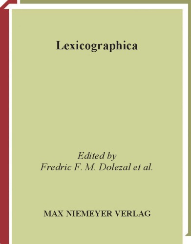 واژگان سالانه بین المللی واژگان شناسی - Revue Internationale de Lexicographie - کتاب بین المللی سالگرد فهرست شناسی: 22 2006