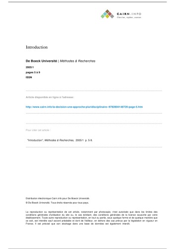تصمیم گیری: رویکرد چند رشته ای از فرآیندهای انتخابی