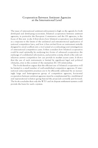 همکاری بین آژانس های ضد انحصاری در سطح بین المللی