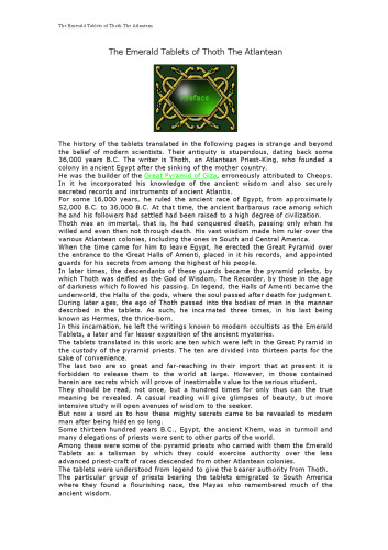 قرص های زمرد Thoth The Atlantean