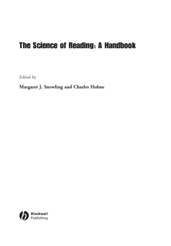 The Science of Reading: A Handbook (کتابچه راهنمای روانشناسی رشد بلکول)