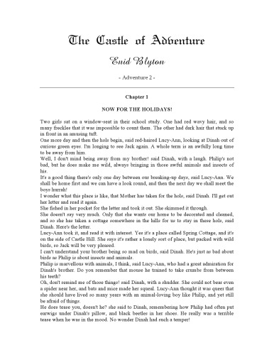 قلعه ماجراجویی (کتاب دو سری ماجراجویی)