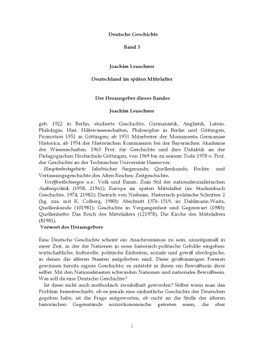 تاریخ آلمان ، جلد سوم - آلمان در اواخر قرون وسطی