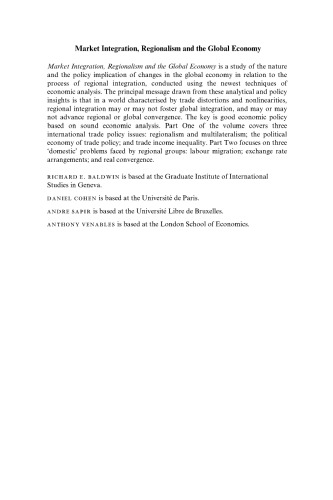 ادغام بازار ، منطقه گرایی و اقتصاد جهانی