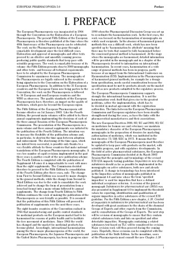 فارماکوپه اروپا پنجمین ویرایش ، 2005