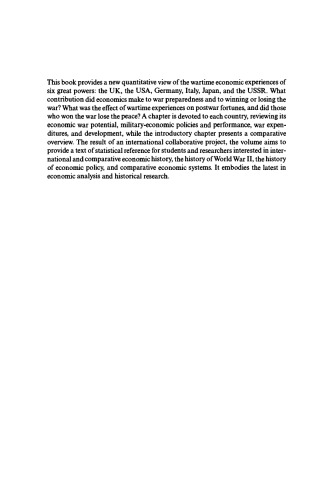 اقتصاد جنگ جهانی دوم: شش قدرت بزرگ در مقایسه بین المللی (مطالعات تاریخ اقتصاد کلان)